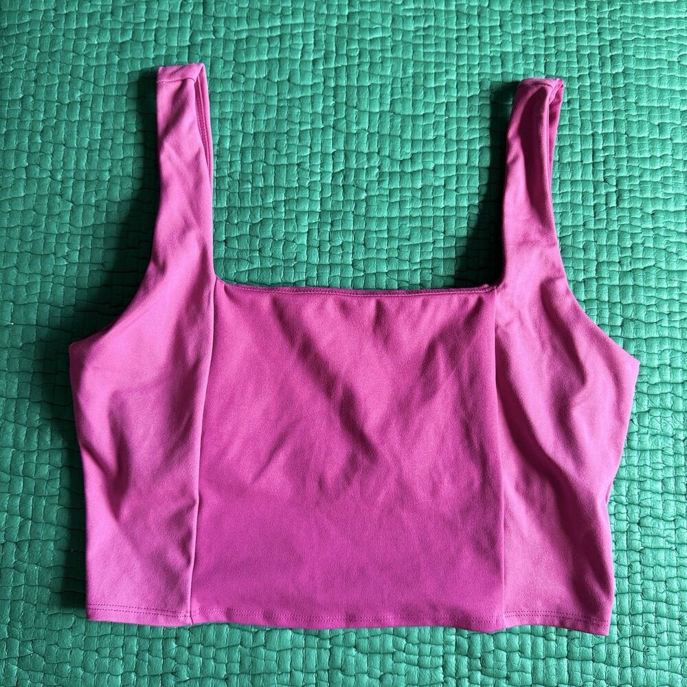 NEW Sincerely Jules Active Sports Bra Crop Top Large Hot Pink Yoga Pilates Gym